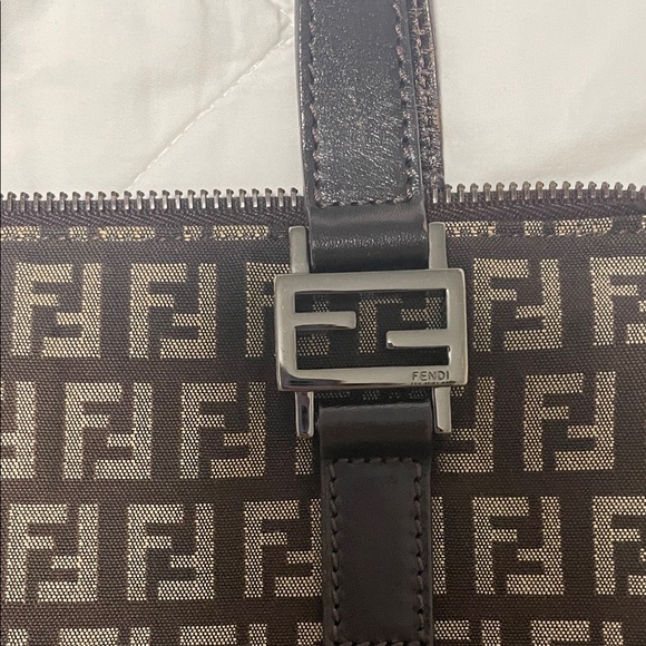 Fendi Monogram Canvas Handbag in Black and Brown - Picture 14 of 16